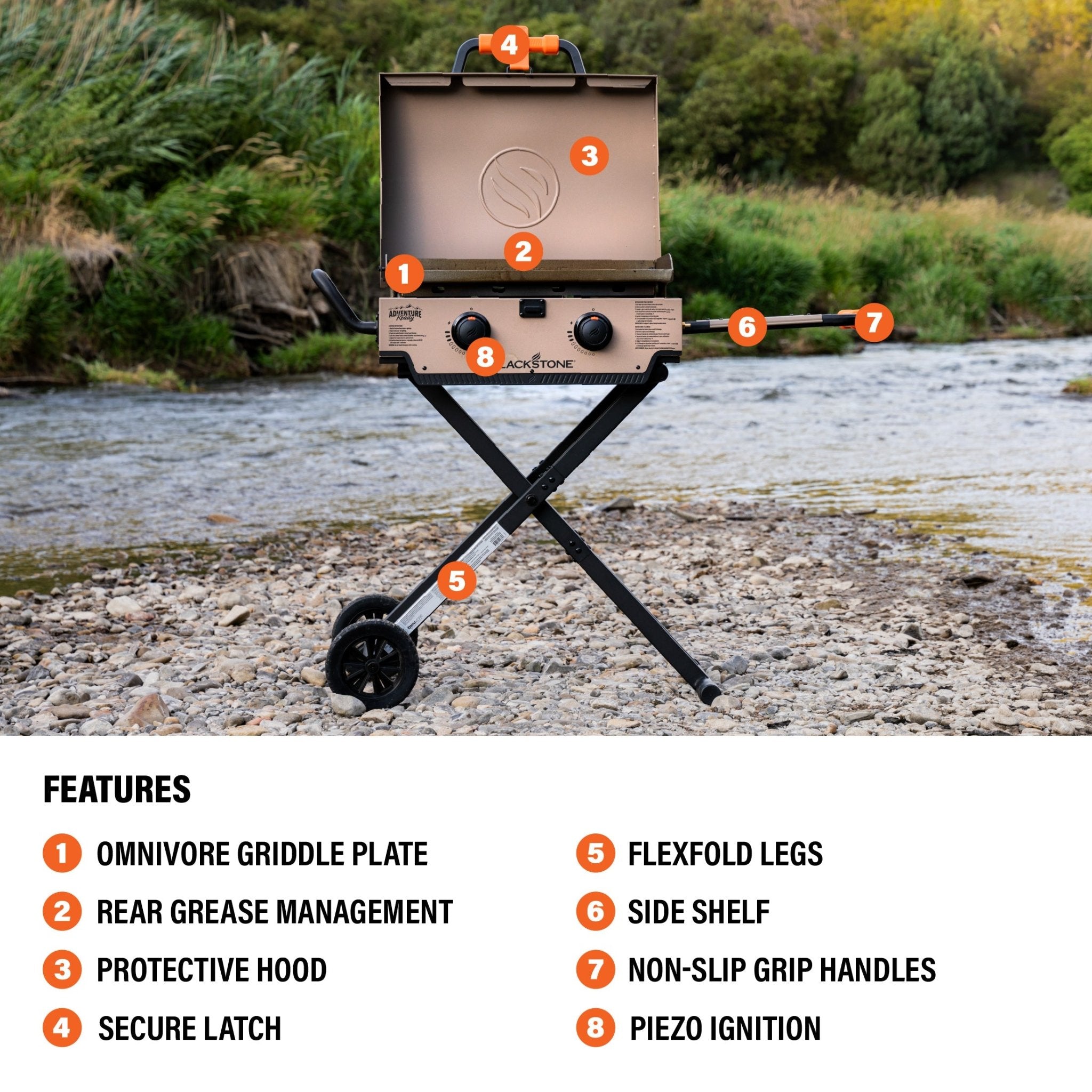 22" Griddle with Flexfold Legs