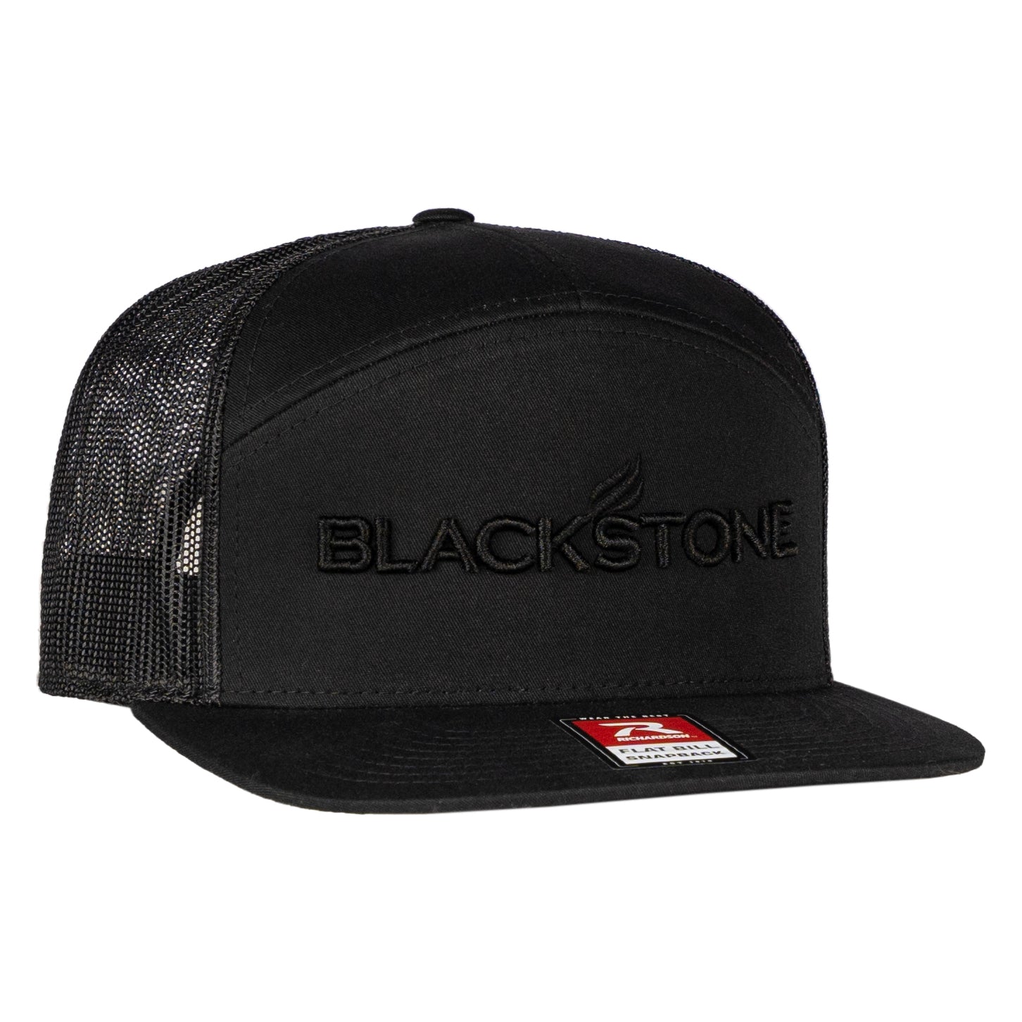 Hat - Black Flat Panel with Blackstone logo embroidery