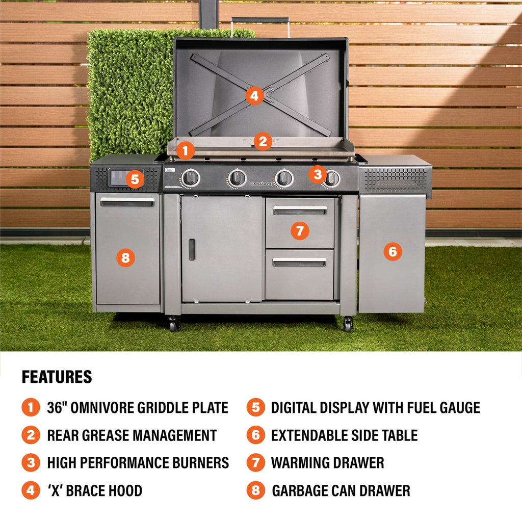 36" Griddle Deluxe with Extendable Side Table